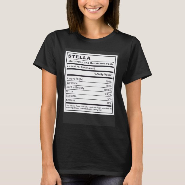 T-shirt Information Stella et faits indéniables (Devant)