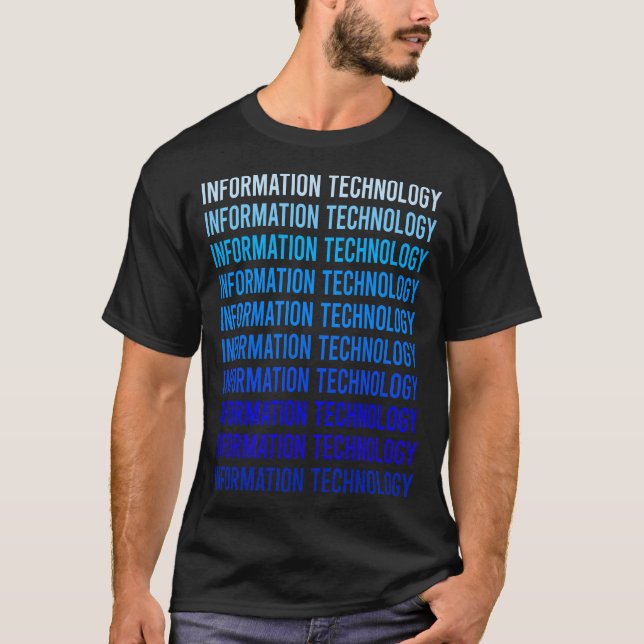 T-shirt Information Technologique en Texte Bleu (Devant)