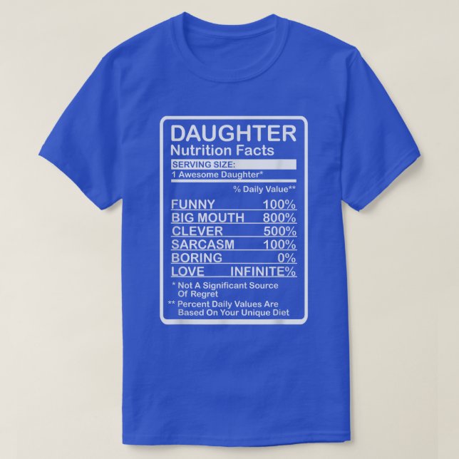 T-shirt Informations nutritionnelles de fille  (Design devant)