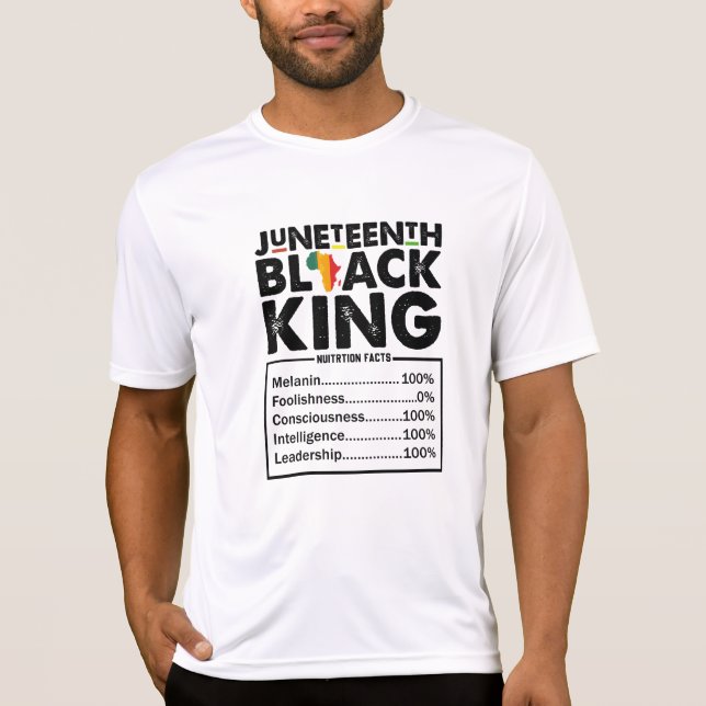 T-shirt Informations nutritionnelles Juneteenth Black King (Devant)