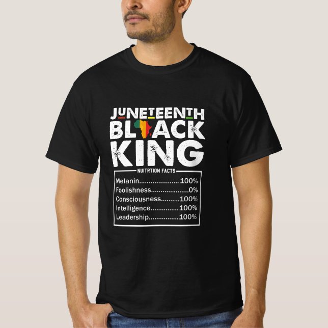 T-shirt Informations nutritionnelles Juneteenth Black King (Devant)