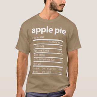 T-shirt Informations nutritionnelles sur la tarte aux pomm