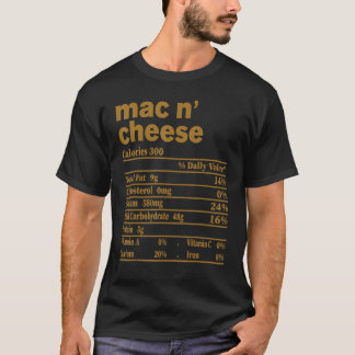 T-shirt Informations nutritionnelles sur le Mac And Cheese