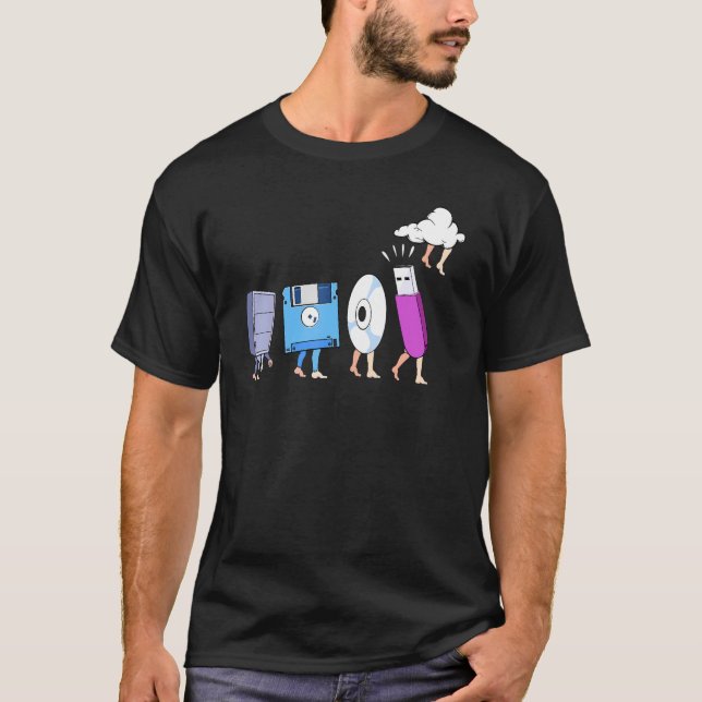 T-shirt Informatique Cloud Evolution Programmer Ingénieur  (Devant)