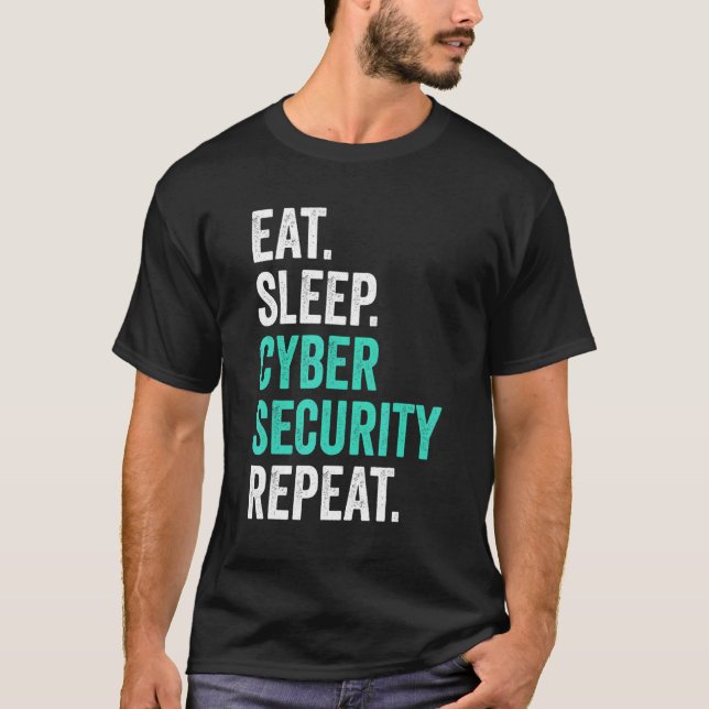 T-shirt Informatique Programmation IT Nerd Manger Sleep Cy (Devant)