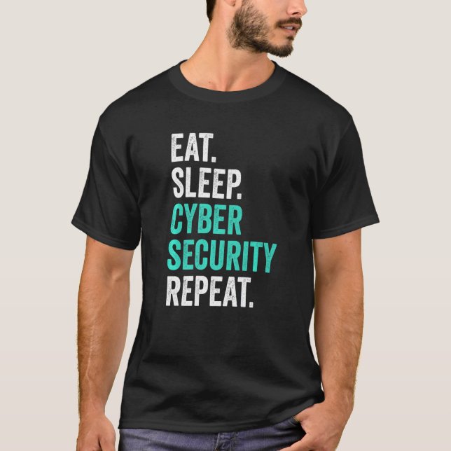 T-shirt Informatique Programmation IT Nerd Manger Sleep Cy (Devant)