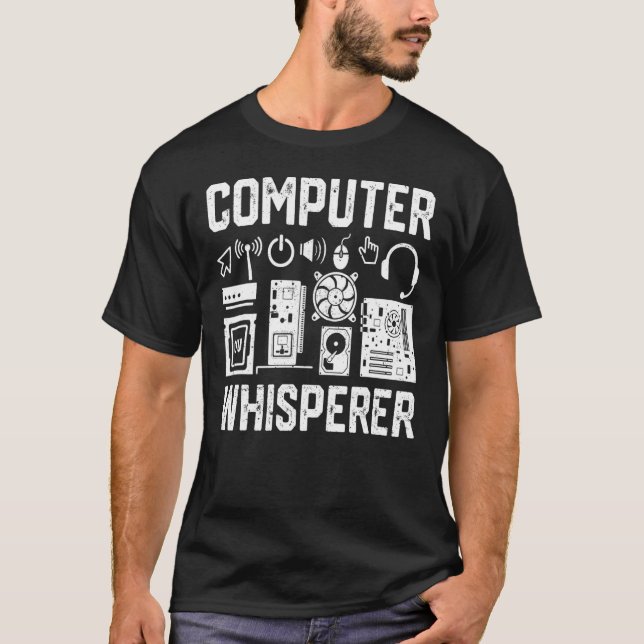 T-shirt Informatique Whisperer IT Technicien Geek Nerd Gee (Devant)