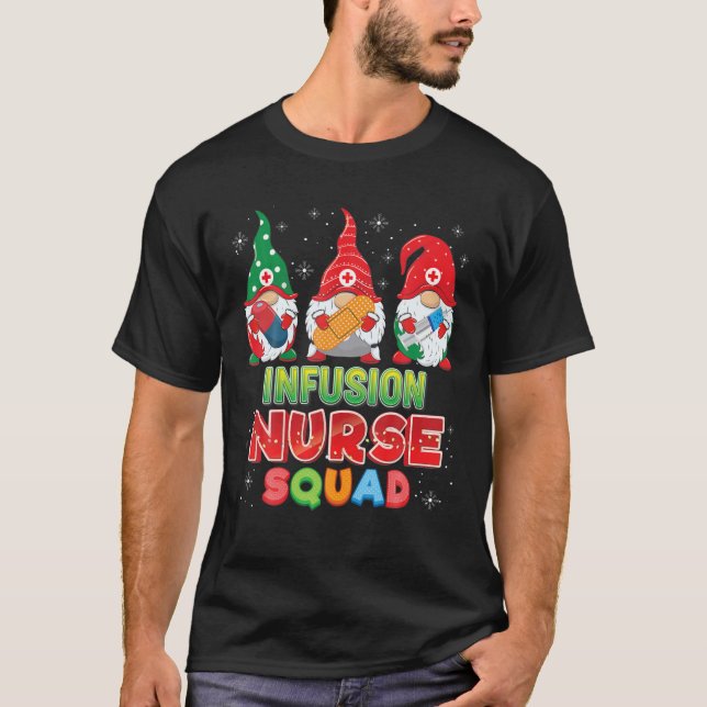 T-shirt Infusion Infirmière Squad Gnomes de Noël Douleur m (Devant)