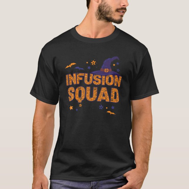 T-shirt Infusion Squad Sorcière Halloween jumelée Infirmiè (Devant)