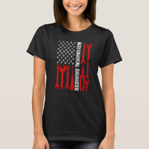 T-shirt Ingénierie Gear Cog USA Drapeau Mécanicien