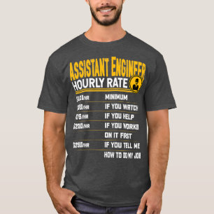 T-shirt Ingénieur adjoint Taux horaire Génie drôle E