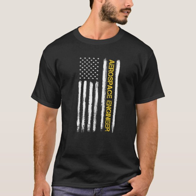 T-shirt Ingénieur aérospatial American Flag Engineering Gr (Devant)