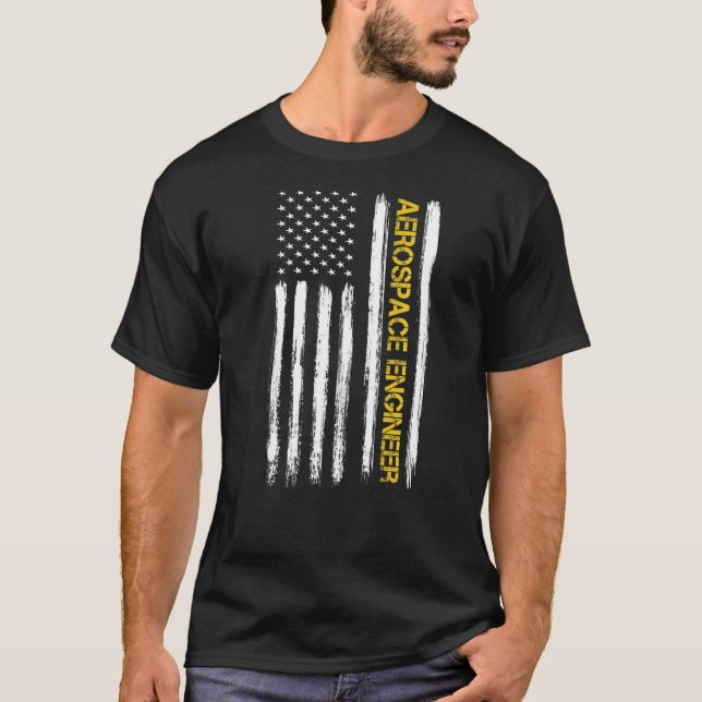 T-shirt Ingénieur aérospatial American Flag Engineering Gr (Devant)