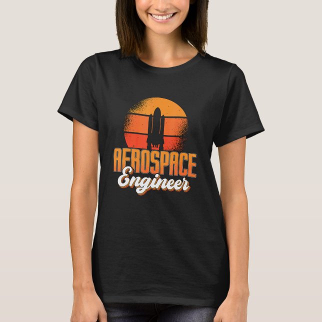 T-shirt Ingénieur aérospatial Ingénierie spatiale Rocket R (Devant)
