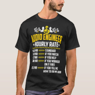 T-shirt Ingénieur audio Taux horaire Aime le mixage audio