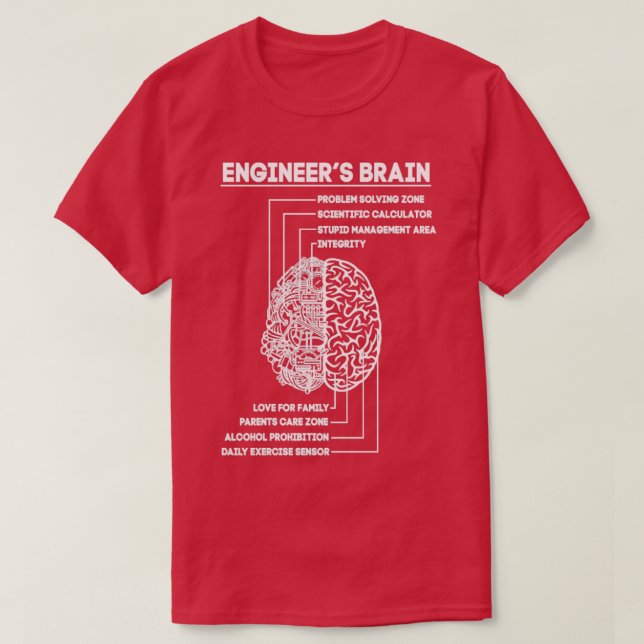 T-shirt Ingénieur Cerveau Funny Ingénierie (Design devant)