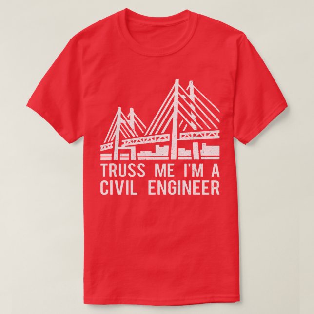 T-shirt Ingénieur civil Conception de pont (Design devant)