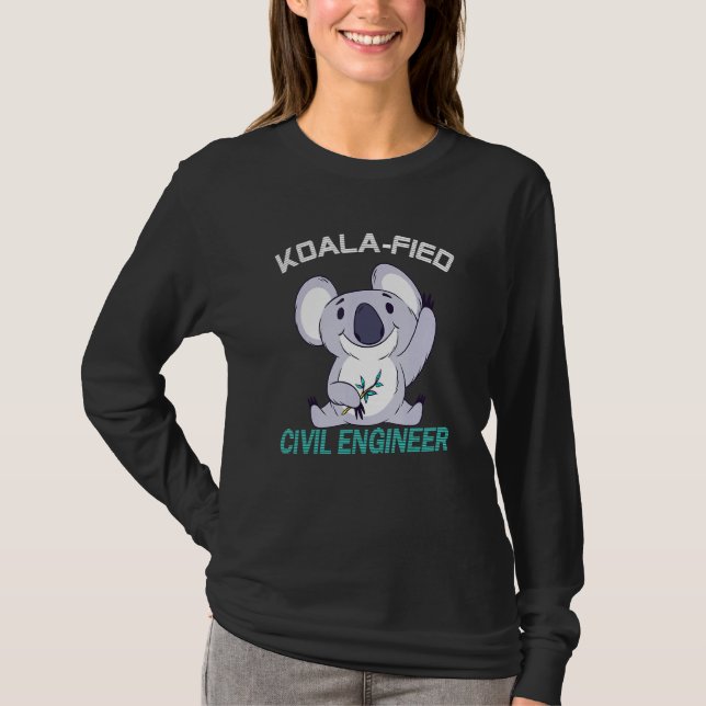 T-shirt Ingénieur civil Koalafied Génie qualifié (Devant)