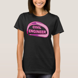 T-shirt Ingénieur civil rose