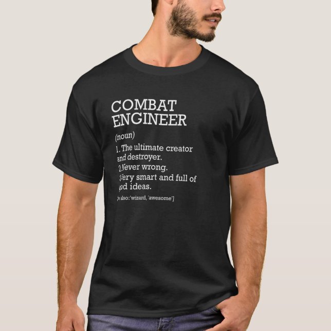 T-shirt Ingénieur de combat Définition d'emploi Moteur de  (Devant)