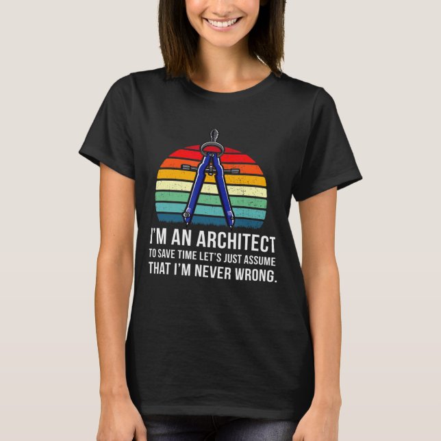 T-shirt Ingénieur de construction en dessin Architecte de  (Devant)