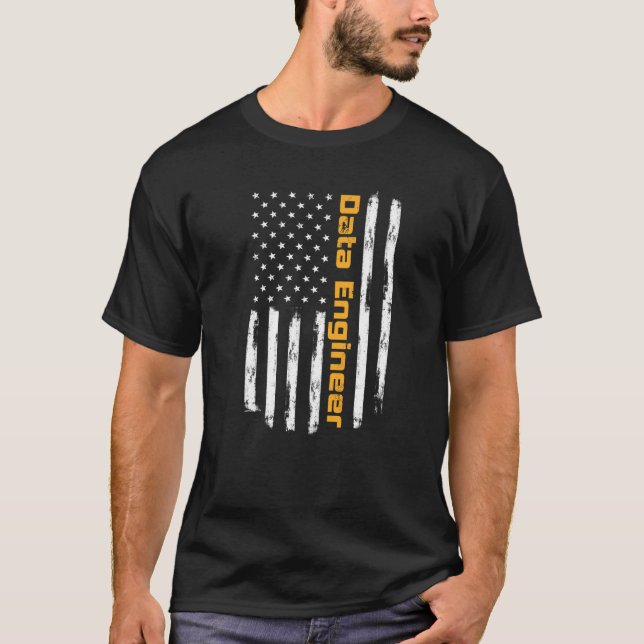 T-shirt Ingénieur de données fière porteuse positive Améri (Devant)