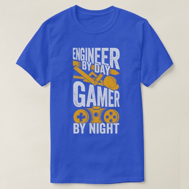 T-shirt Ingénieur De Jour En Nuit (Design devant)