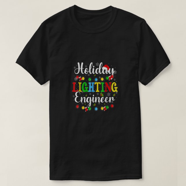 T-shirt Ingénieur de l'éclairage de Noël Lumière Mens (Design devant)