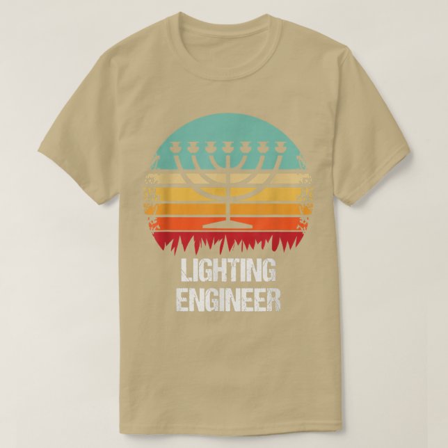 T-shirt Ingénieur de l'éclairage Hanoukka juive (Design devant)