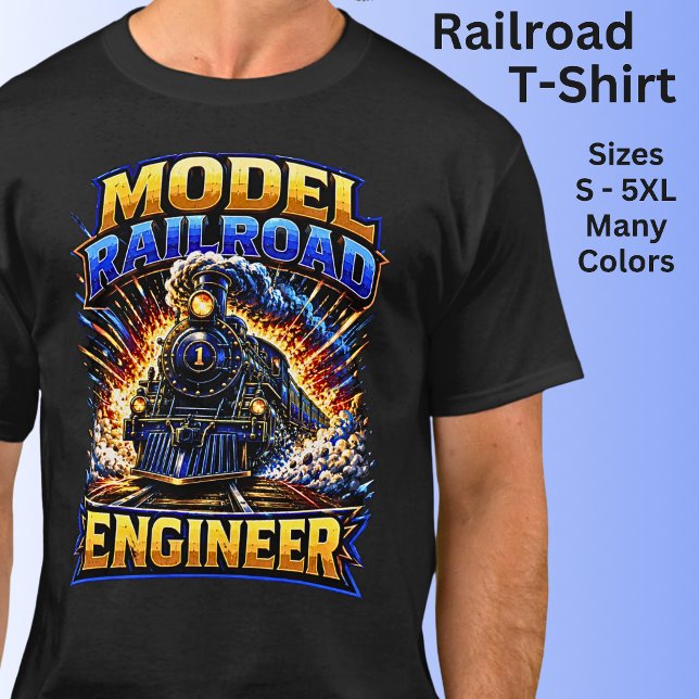 T-shirt Ingénieur de modèle réduit de chemin de fer Train  (Créateur téléchargé)