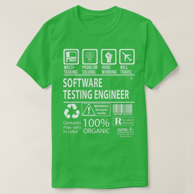 T-shirt Ingénieur de test logiciel multitâche Job Offre-lu (Design devant)