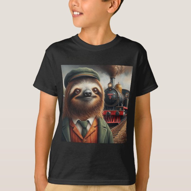 T-shirt Ingénieur de train Sloth (Devant)