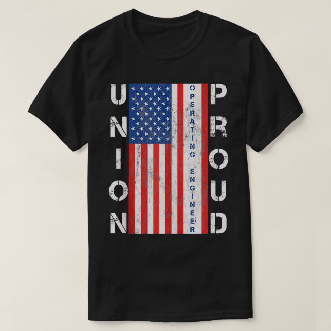 T-shirt Ingénieur d'exploitation du drapeau américain Unio (Design devant)