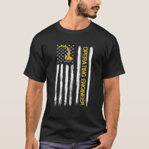 T-shirt Ingénieur d'exploitation US American Flag Engineer