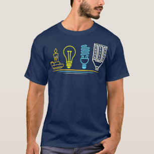 T-shirt Ingénieur électricien amusantÉlectricité d'ampoule