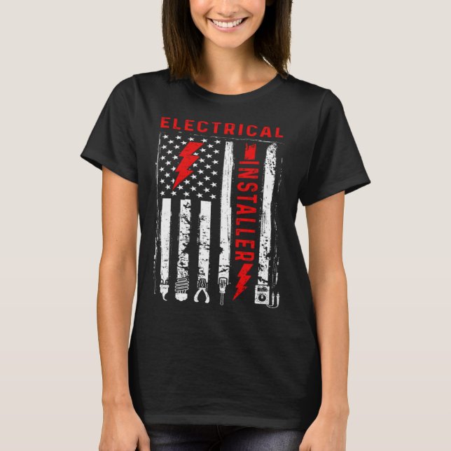 T-shirt Ingénieur électrique rétro-graphique Engi (Devant)