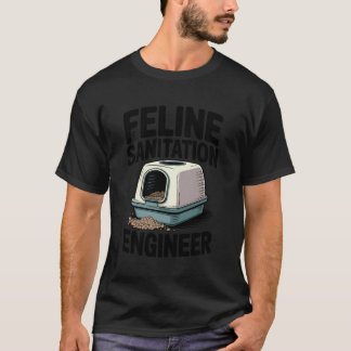 T-shirt Ingénieur en assainissement félin amateur de bac à