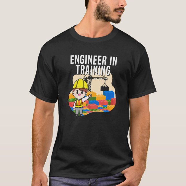 T-shirt Ingénieur En Formation Blocs Maître Bâtiment (Devant)