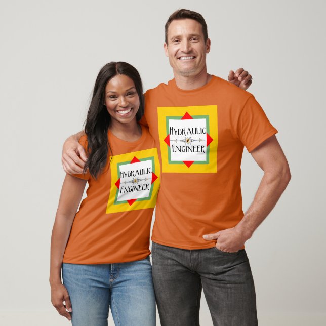 T-shirt Ingénieur en hydraulique Block (Unisexe)