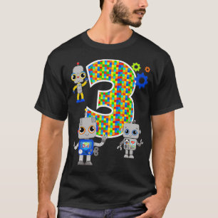 T-shirt Ingénieur en robotique 3e anniversaire Fête STEM 3