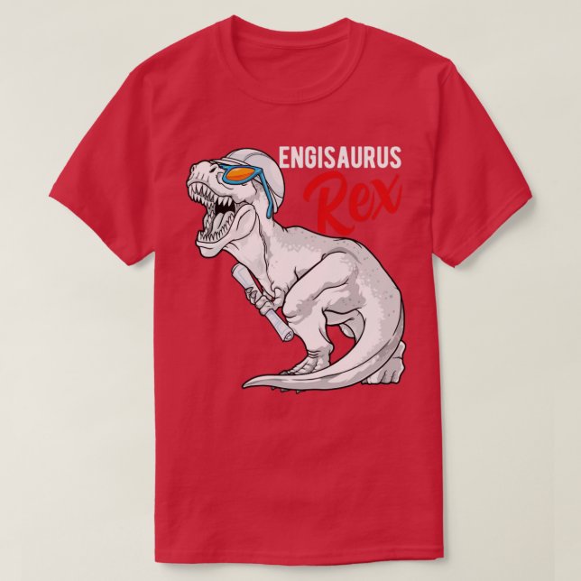 T-shirt Ingénieur Engisaurus Rex Dinosaure T Rex Ingénieri (Design devant)