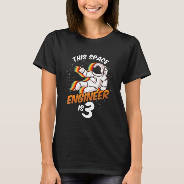 T-shirt Ingénieur Espace 3 ans Astronaut Né 2019 Thir (Devant)