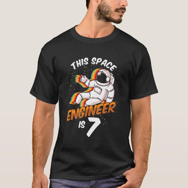 T-shirt Ingénieur Espace 7 ans Né astronaute 2015 Septième (Devant)