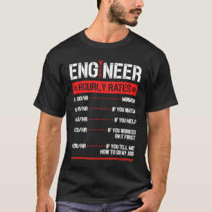 T-shirt Ingénieur Horaire Génie mécanique