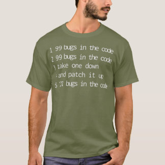 T-shirt Ingénieur Logiciel 99 Bugs Dans Le Geek De Code