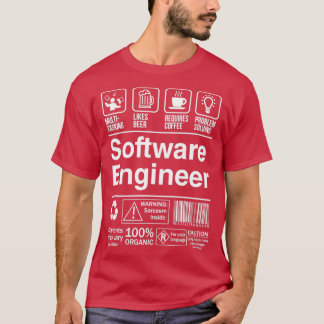 T-shirt Ingénieur logiciel Étiquette produit Funny cadeau 