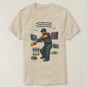 T-shirt Ingénieur logiciel indien codeur jouant au cricket