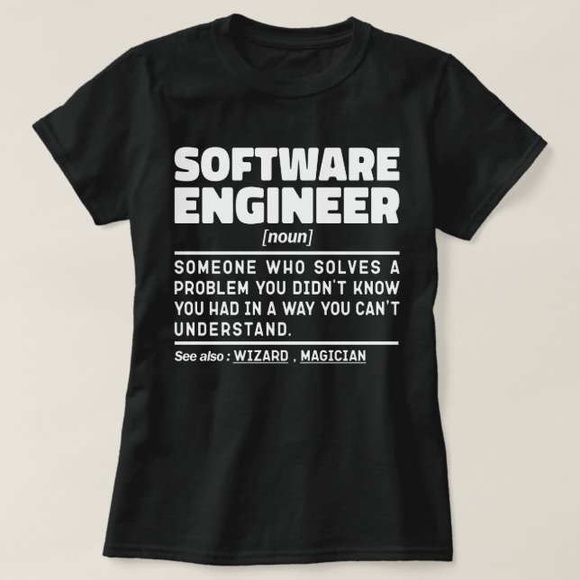 T-shirt Ingénieur logiciel Noun Geek d'ordinateur Lover de (Design devant)