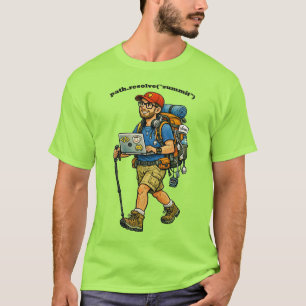 T-shirt Ingénieur logiciel partant en randonnée avec un sa