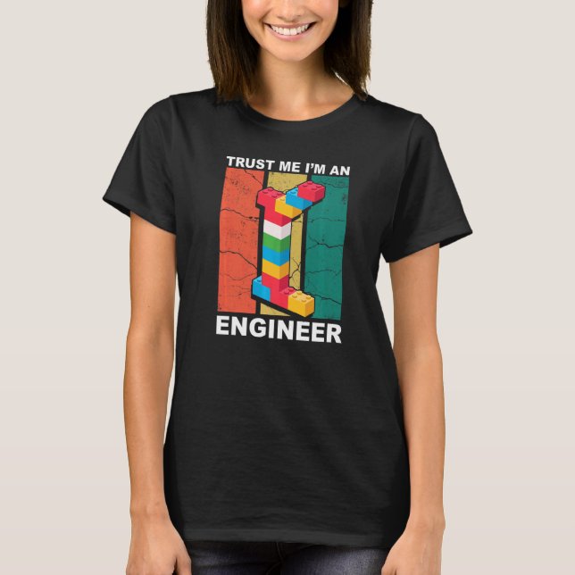 T-shirt Ingénieur Maître Constructeur Bâtiment Briques Blo (Devant)
